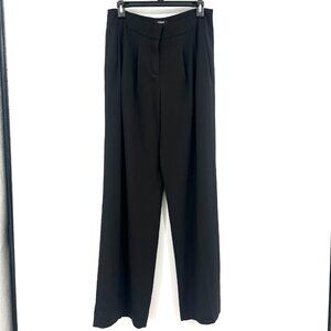 Premise Studio Black Pleated Wide Leg Pants Women's 6